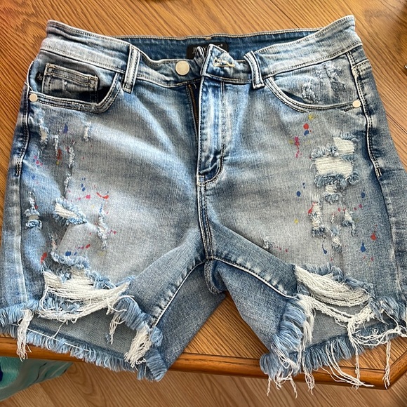 Judy Blue Shorts Judy Blue Paint Splatter Shorts Poshmark
